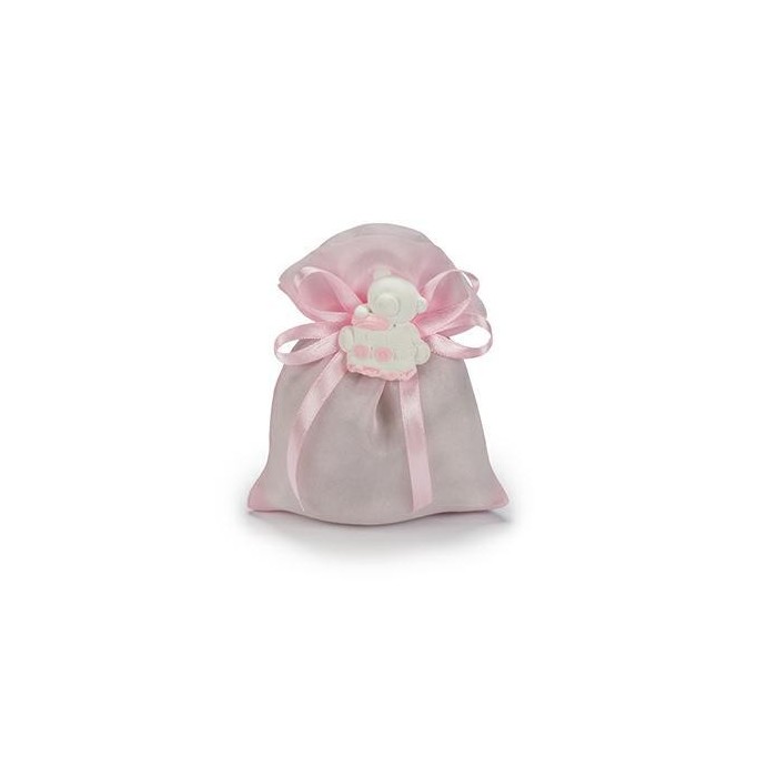 SACCHETTO ORGANZA CON TIRANTE 10XH13 ROSA